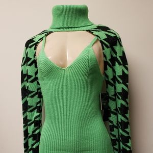 Green dress with crop top